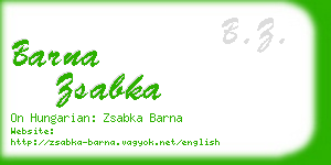 barna zsabka business card